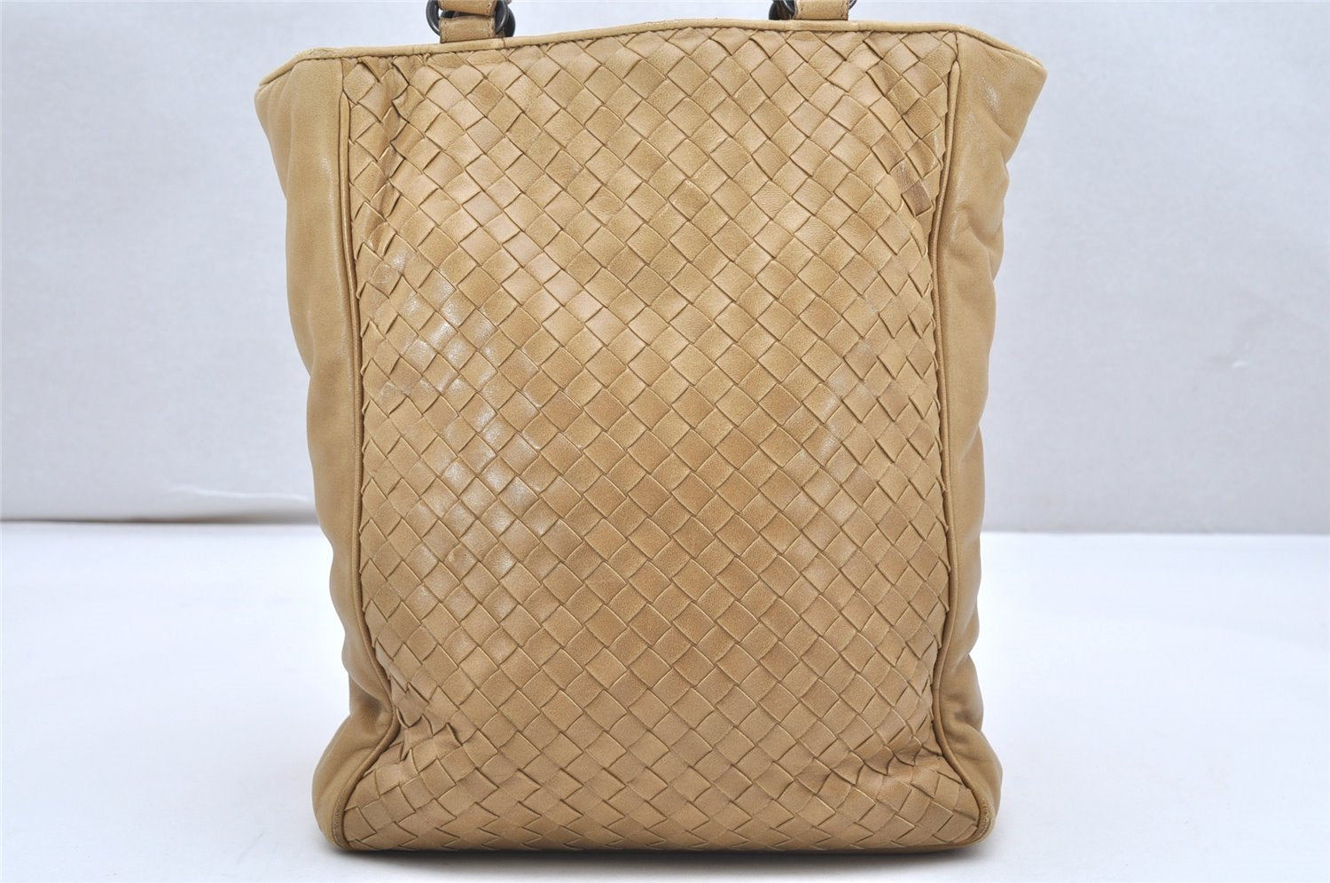 Authentic BOTTEGA VENETA Intrecciato Leather 2Way Shoulder Hand Bag Beige 6720K