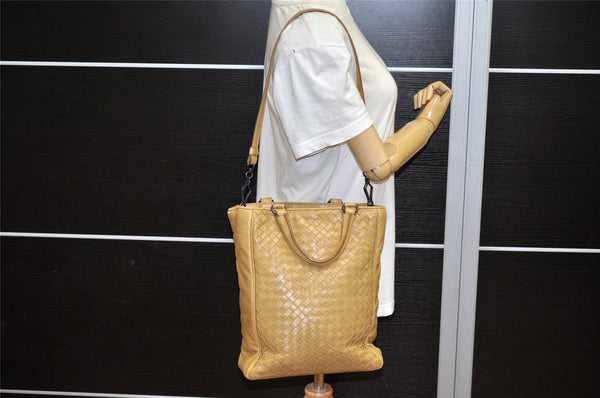 Authentic BOTTEGA VENETA Intrecciato Leather 2Way Shoulder Hand Bag Beige 6720K