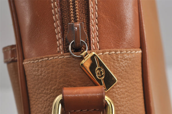 Authentic GUCCI Vintage Shoulder Cross Body Bag Purse Leather Brown 6721J