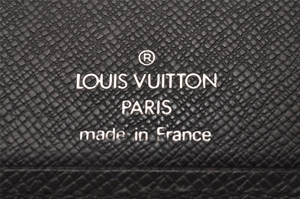 Authentic Louis Vuitton Taiga Porte Cartes Credit Wallet Black M31002 LV 6722I