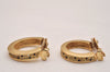 Authentic Christian Dior Vintage Rhinestone Clip-on Earrings Gold Tone CD 6723J