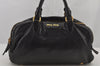 Authentic MIU MIU Vintage Leather 2Way Shoulder Hand Bag Black 6724J