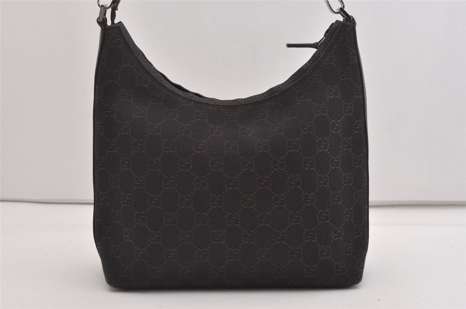 Authentic GUCCI Shoulder Hand Bag Purse GG Canvas Leather 28335 Brown 6725J