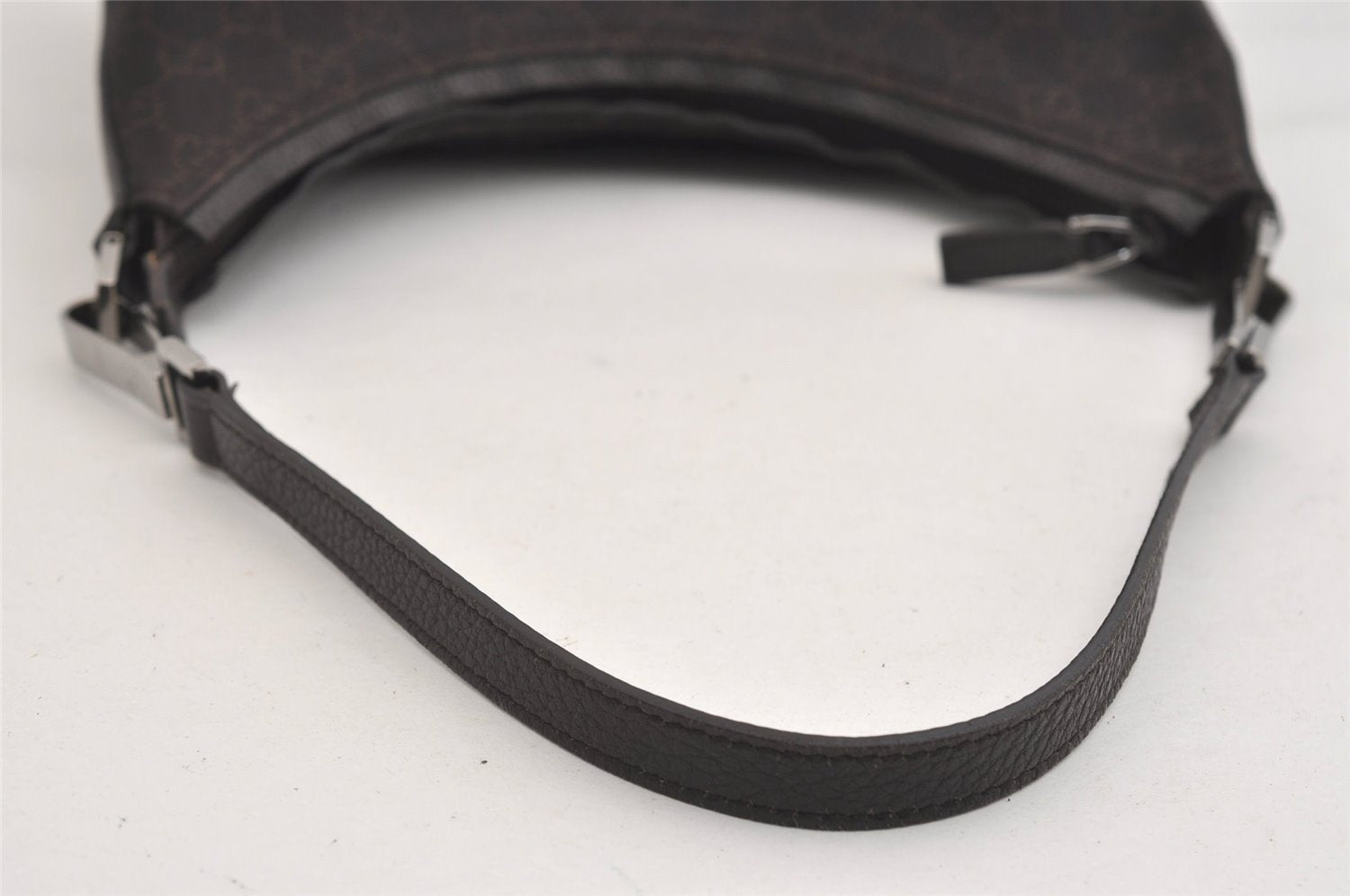 Authentic GUCCI Shoulder Hand Bag Purse GG Canvas Leather 28335 Brown 6725J