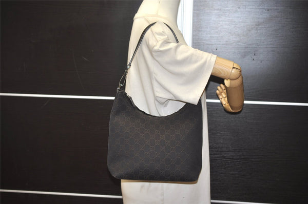 Authentic GUCCI Shoulder Hand Bag Purse GG Canvas Leather 28335 Brown 6725J