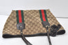 Authentic GUCCI Jolie Web Sherry Line Tote Bag GG Canvas Enamel Brown 6725K