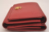 Authentic GUCCI Petite Mormont Trifold Wallet Purse Leather 474746 Red 6727J