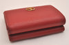 Authentic GUCCI Petite Mormont Trifold Wallet Purse Leather 474746 Red 6727J