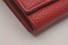 Authentic GUCCI Petite Mormont Trifold Wallet Purse Leather 474746 Red 6727J