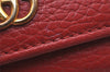 Authentic GUCCI Petite Mormont Trifold Wallet Purse Leather 474746 Red 6727J