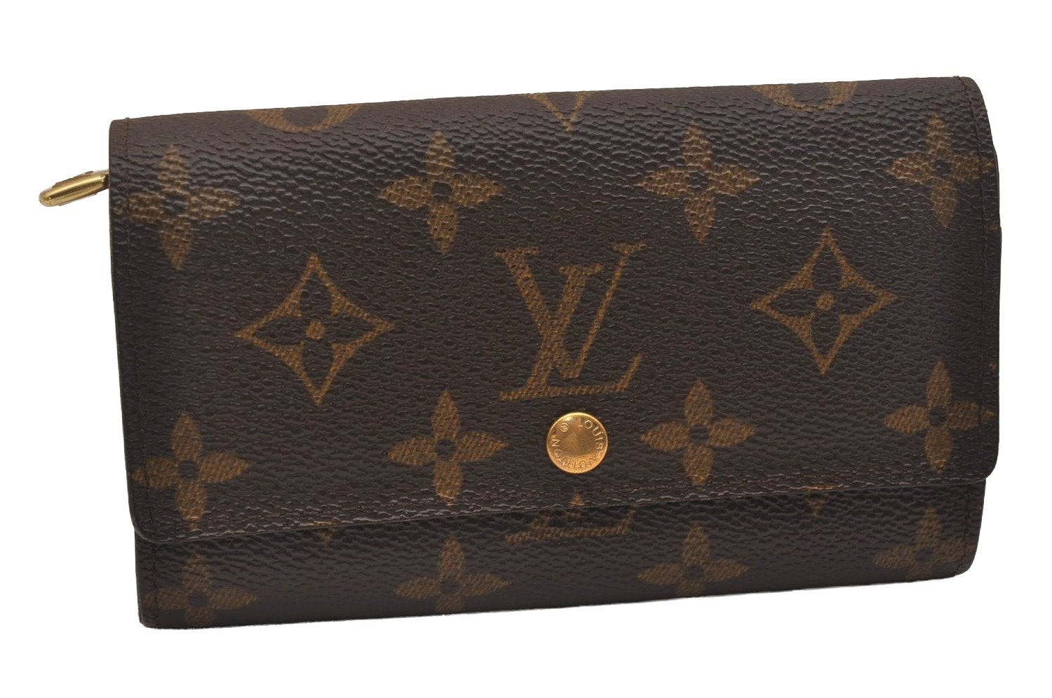 Authentic Louis Vuitton Monogram Porte Monnaie Zip Bifold Wallet M61735 LV 6728J