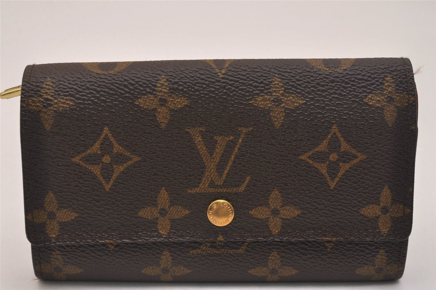 Authentic Louis Vuitton Monogram Porte Monnaie Zip Bifold Wallet M61735 LV 6728J