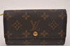 Authentic Louis Vuitton Monogram Porte Monnaie Zip Bifold Wallet M61735 LV 6728J