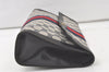 Authentic GUCCI Sherry Line Clutch Hand Bag GG PVC Leather Navy Blue Junk 6728K