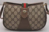 Authentic GUCCI Web Sherry Line Shoulder Cross Bag GG PVC Leather Brown 6729J