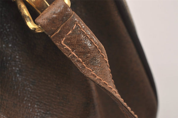 Authentic GUCCI Web Sherry Line Shoulder Cross Bag GG PVC Leather Brown 6729J