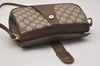Authentic GUCCI Web Sherry Line Shoulder Cross Bag GG PVC Leather Brown 6729J