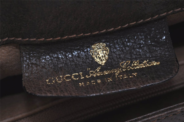 Authentic GUCCI Web Sherry Line Shoulder Cross Bag GG PVC Leather Brown 6729J