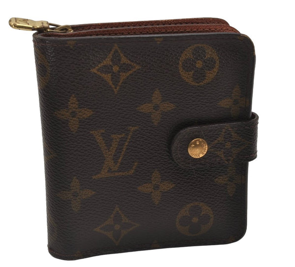 Authentic Louis Vuitton Monogram Compact Zip Bifold Wallet Purse M61667 LV 6734I