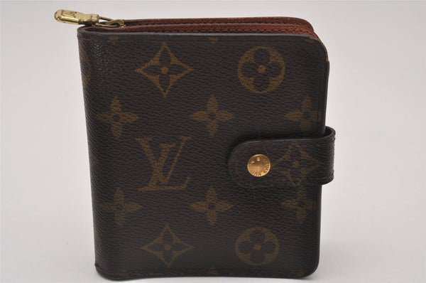 Authentic Louis Vuitton Monogram Compact Zip Bifold Wallet Purse M61667 LV 6734I