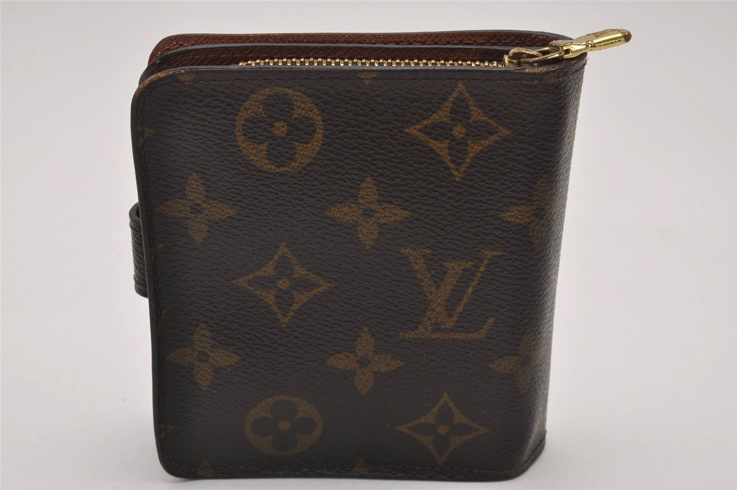 Authentic Louis Vuitton Monogram Compact Zip Bifold Wallet Purse M61667 LV 6734I