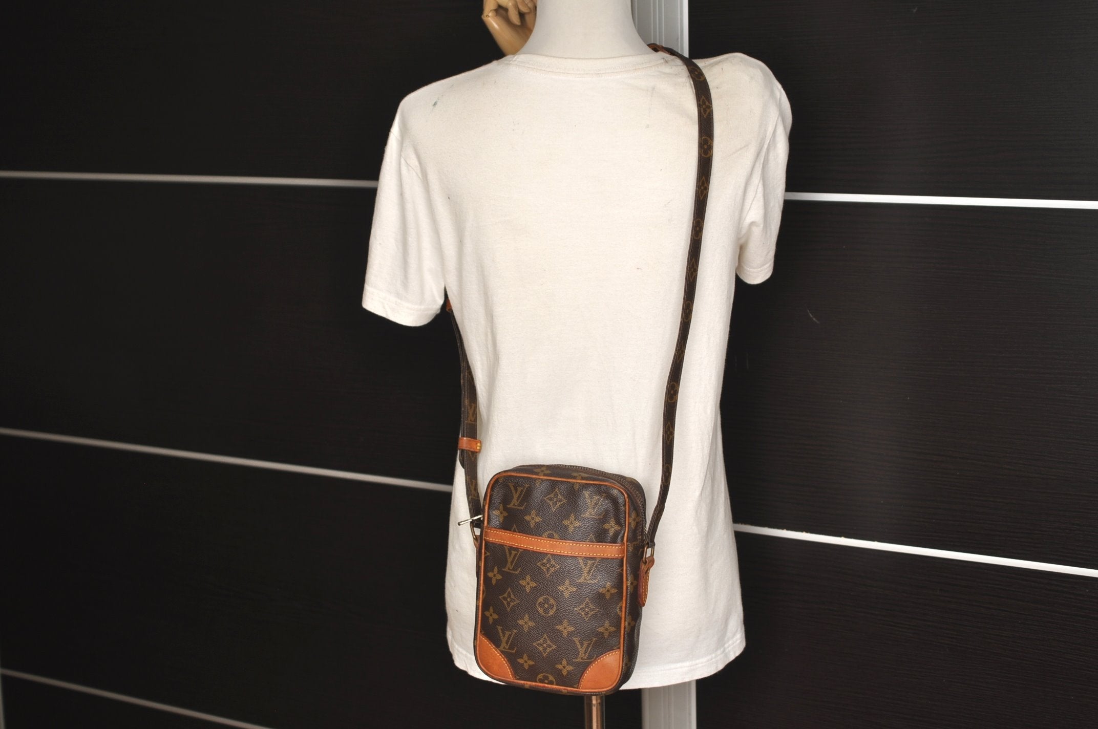 Authentic Louis Vuitton Monogram Danube Shoulder Cross Body Bag M45266 LV 6734J