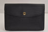 Authentic Louis Vuitton Epi Montaigne 23 Clutch Hand Bag Black M52662 LV 6738J