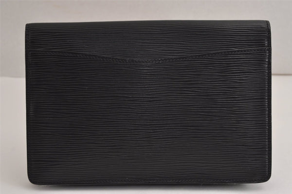 Authentic Louis Vuitton Epi Montaigne 23 Clutch Hand Bag Black M52662 LV 6738J