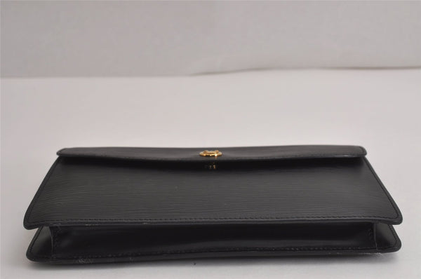 Authentic Louis Vuitton Epi Montaigne 23 Clutch Hand Bag Black M52662 LV 6738J
