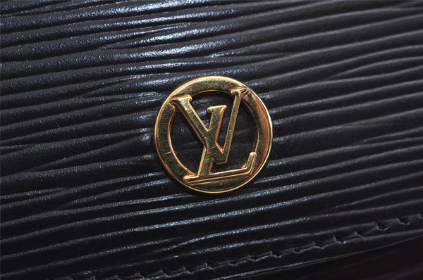 Authentic Louis Vuitton Epi Montaigne 23 Clutch Hand Bag Black M52662 LV 6738J