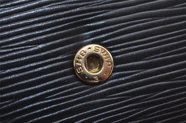 Authentic Louis Vuitton Epi Montaigne 23 Clutch Hand Bag Black M52662 LV 6738J