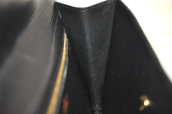 Authentic Louis Vuitton Epi Montaigne 23 Clutch Hand Bag Black M52662 LV 6738J