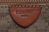 Authentic CELINE Macadam Blason Shoulder Tote Bag PVC Leather Brown 6739J