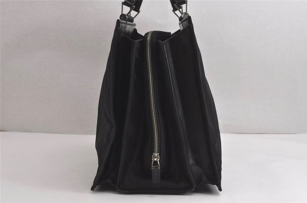 Authentic GUCCI Vintage Shoulder Hand Bag Nylon Leather Black 6740J