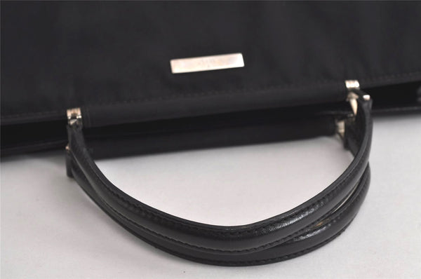 Authentic GUCCI Vintage Shoulder Hand Bag Nylon Leather Black 6740J