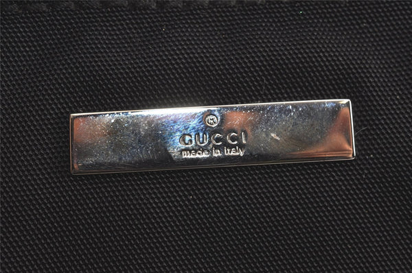 Authentic GUCCI Vintage Shoulder Hand Bag Nylon Leather Black 6740J