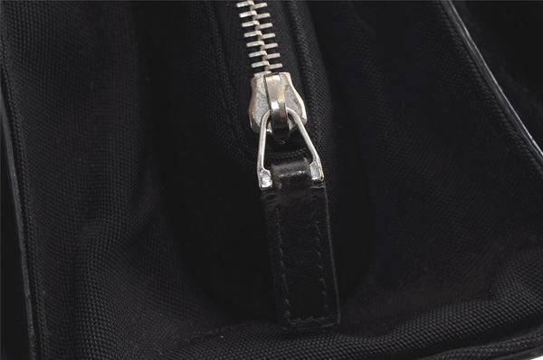 Authentic GUCCI Vintage Shoulder Hand Bag Nylon Leather Black 6740J