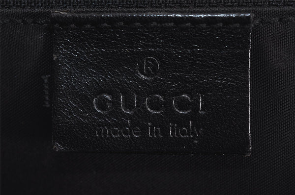 Authentic GUCCI Vintage Shoulder Hand Bag Nylon Leather Black 6740J