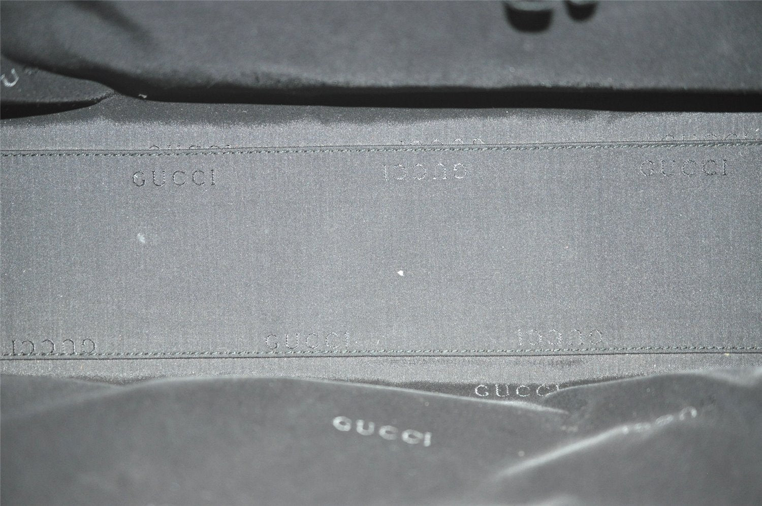 Authentic GUCCI Vintage Shoulder Hand Bag Nylon Leather Black 6740J