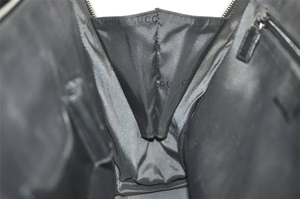 Authentic GUCCI Vintage Shoulder Hand Bag Nylon Leather Black 6740J