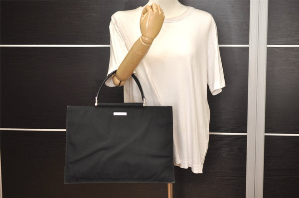 Authentic GUCCI Vintage Shoulder Hand Bag Nylon Leather Black 6740J