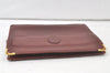 Authentic Cartier Must de Cartier Clutch Bag Leather Bordeaux Red Junk 6740K