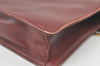 Authentic Cartier Must de Cartier Clutch Bag Leather Bordeaux Red Junk 6740K