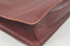 Authentic Cartier Must de Cartier Clutch Bag Leather Bordeaux Red Junk 6740K