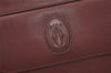 Authentic Cartier Must de Cartier Clutch Bag Leather Bordeaux Red Junk 6740K