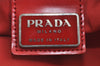 Authentic PRADA Nylon Tessuto Leather Shoulder Cross Body Bag Red 6742J