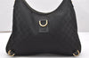 Authentic GUCCI Abbey Shoulder Hand Bag GG Canvas Leather 130737 Black 6742K