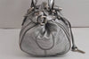 Authentic Chloe Vintage Paddington Leather Shoulder Hand Bag Silver 6743J