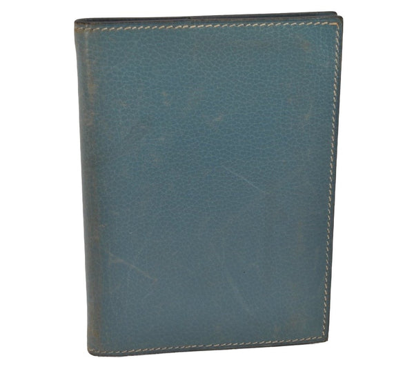 Authentic HERMES Agenda GM Notebook Cover Day Planner Leather Light Blue 6745J