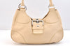 Authentic PRADA Vintage Leather Nappa Shoulder Hand Bag Purse Beige 6746K